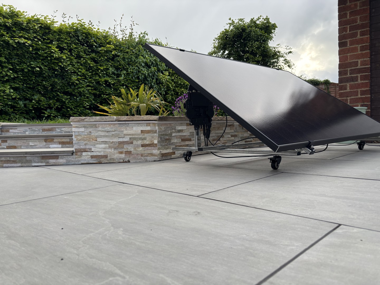 Ground solar panel wheel mount