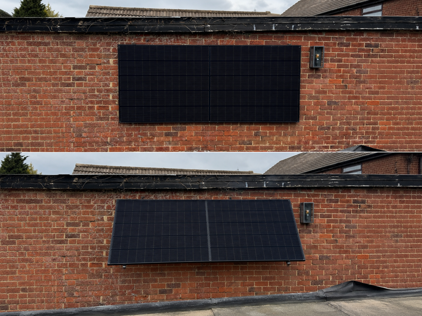 Wall mounted retractable plug-in solar panel bracket